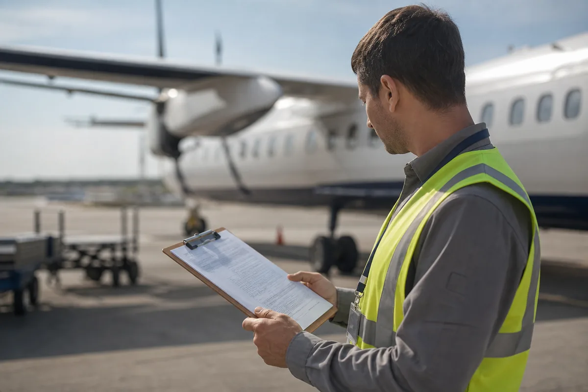 Supervisión de servicio con lista de verificación dentro de instalaciones aeroportuarias